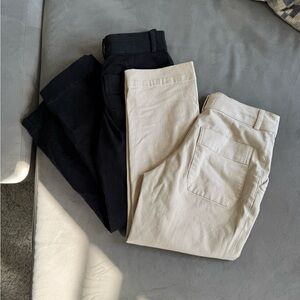 Everlane organic cotton pants (2 pairs black and white) sz 4